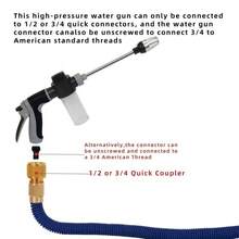 Multi-Functional High-Pressure Spray Gun, Foam Nozzle For Car Wash & Garden Watering, Long Handle Ergonomic Design - Portable High-pressure Water Gun - View 10