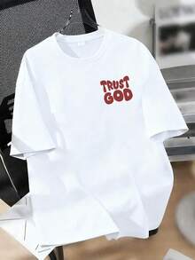 Tween Boy Casual Simple Letter Design Printed Crew Neck T-Shirt, Summer Fashionable And Comfortable Top - White - View 2
