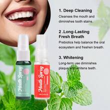 Spray oral, limpieza profunda para limpiar la boca y reducir las manchas de los dientes, aliento fresco duradero, blanqueamiento y refrescante - Fresa - Ver 8