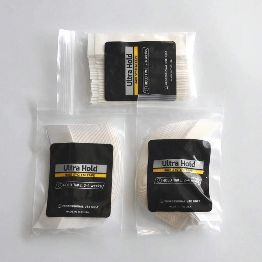 36 piezas de cinta adhesiva blanca súper fuerte, cinta adhesiva de doble cara adecuada para pelucas de encaje/pelucas de hombres/extensiones de cabello - Blanco - Ver 1