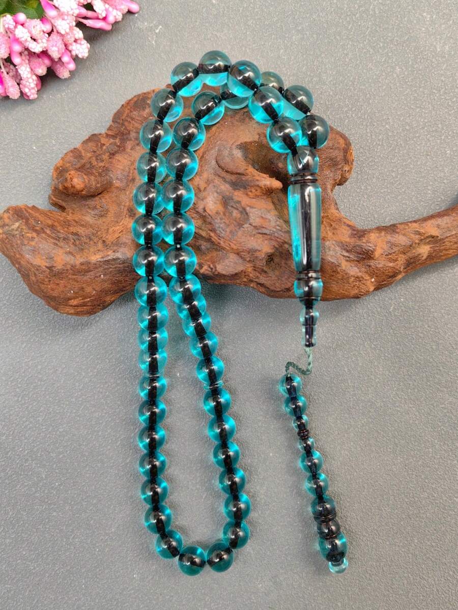 1串45颗10毫米斋月男士念珠，高品质新款猫眼石念珠，适合（斋月和开斋节礼物） - 彩色 - 查看 1