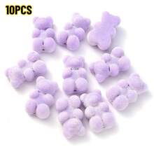 10颗可爱毛绒小熊软糖珠，12*18mm竖孔，趣味小熊亚克力珠子吊坠，适合女性珠宝制作，手链项链DIY派对耳环 - 小熊 - 查看 11