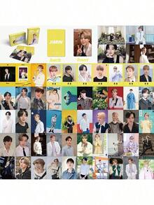 Set de 5 piezas/6 piezas/124 piezas/92 piezas de tarjetas fotográficas coleccionables de KPOP BT/S JIMIN V J-HOPE RM JIN COR-TIS MARTI JAMES JUHOON SEONGHYEON KEONHO - Kit de scrapbook hecho por fans, tarjetas de intercambio con caja de exhibición, set de marcadores, tarjetas de colección como regalo de cumpleaños de K-Pop, regalo del Día de San Valentín, pequeño regalo para apoyar al grupo popular - Gris Claro - Ver 18