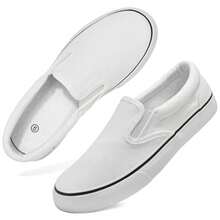 Low Top Slip On Casual Canvas Shoes For Women,Women's Casual Corduroy Loafers, Lightweight Walking Sneakers For Daily Wear,Comfortable Lightweight Classic Fashion Sneakers Popular 2026,White Outdoor Shoes,Zapatillas Casual De Lona De Moda Para Hombre Y Mujer - 白色 - 查看 3
