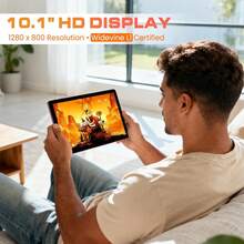 Qetupa 10.1-Inch Android 15 Tablet PC, 4GB RAM + 64GB/128GB ROM, MTK 6762 Octa-Core 2.0GHz Processor, HD (1280x800) IPS Touchscreen, 5MP Front Camera And 13MP Rear Camera, 6000mAh Large Battery, Bluetooth 5.2 And 802.11ac WiFi 5 - Blue - View 6