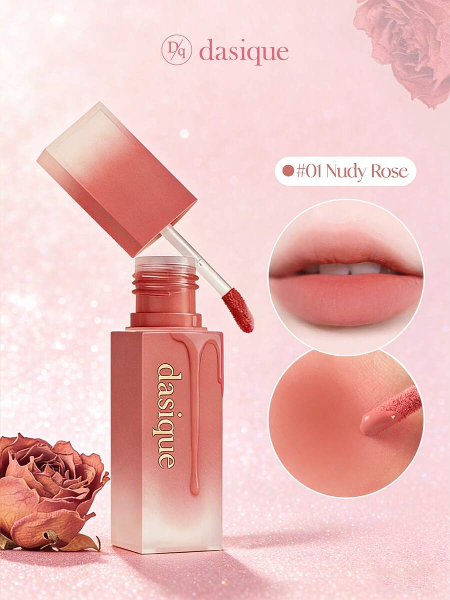 Dasique Nourishing Long-Lasting Moisturizing High Pigment Lip Gloss, High Shine, Non-Sticky Cosmetics, Valentine's Day Decor Heart-Shaped Gift, Winter Makeup Party Beach Travel Camping Gift, Rose Fashion Girl Makeup, Cosplay, Best Travel Holiday School Campus Charm Atmosphere, Women's Day Christmas Gift For Her (3g)