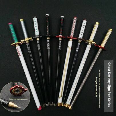 1 pieza Nuevo bolígrafo clásico de anime 2026, bolígrafo arma, bolígrafo Tanjiro, Pilar de agua Zenitsu, Pilar de insectos, bolígrafo neutro, juguetes de peluche, juguetes de viaje, juguetes antiestrés para el aula, mini artículos, juguetes de baño, artículos de papelería navideños, pelotas antiestrés, regalo para niños y niñas, San Valentín, Año Nuevo, cumpleaños, Navidad, Halloween