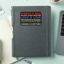 1张“科学是真的”贴纸，可爱彩虹笔记本电脑贴纸，积极语录乙烯基贴纸，友善礼物，防水可撕贴水瓶贴纸 - S1932 - 查看 4