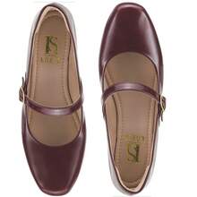 Loris Shoes Oficial Women's Retro Shoe, Mary Jane Style, Low Block Heel, Comfortable Patent Leather, 6484 - Redwood - View 5