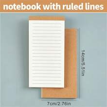 Flip-Up Memo Pad, Kraft Paper Notebook, Planning Notepad, Lined Notebook, Grid Notebook, Blank Notebook, Checklist Pad - Rectangle - View 2