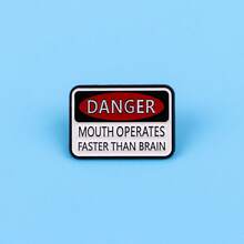 第11号名言珐琅徽章“我60%累，40%累”胸针翻领别针徽章背包服装配饰珠宝礼品 - 黑色 - 查看 8