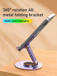 360° Rotatable Fully Aluminum Adjustable Phone Stand - Universal Size, Portable, Ergonomic Design, Comfortable Viewing - Suitable For Office, Streaming, Online Classes, TV Watching, Live Streaming, Compatible With IOS And Android Devices. Compatible With Android Phones, Ideal Gift For Family And Friends. Phone Stand, Phone Accessory Compatible With IPhone, Android Phone, Gift For Birthday, Family, Friends Gifts Birthday Phone Holder Phone Accessories Strong Load-Bearing - Multicolor - View 6