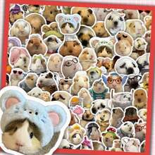 100张豚鼠贴纸，逼真风格老鼠花枝老鼠绘画贴纸，可爱宠物水杯手机桌面DIY贴纸，办公贴纸，文件印章，办公用品贴纸 - 多色 - 查看 3