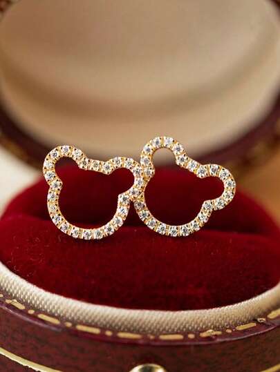 1 par de pendientes de lujo con circonita cúbica para adolescentes, para decoración diaria, para fiestas, joyería, regalo de cumpleaños