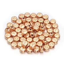 100颗高品质CCB电镀银色混合字母隔珠，扁平圆形散珠，适合DIY珠宝制作、手工手链项链等。 - 扁圓形 - 查看 8