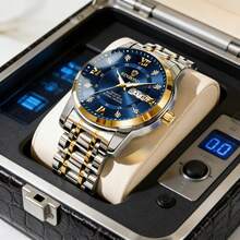 BINBOND 1PC Men Fashion Waterproof Luminous Date Stainless Steel Quartz Watch For Birthday Festival Gifts Father's Day Gifts Lovers Business Souvenirs - Multicolor - View 13