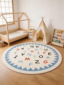 1件柔软舒适的字母游戏屋！柔和的奶油色背景搭配清新的蓝色饰边和锯齿状花卉图案，为房间带来阳光。 - 彩色 - 查看 10