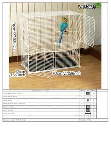 Large Size Easy Install Bird Cage, Parrot Cage For Cockatiel, Macaw, Parakeet, Luxury Villa With Tray For Indoor Home Use - Assembled Version - View 16