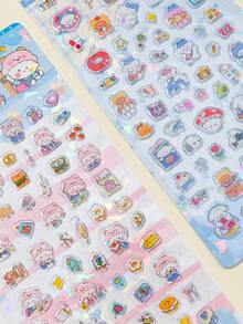 2026 New Cute Cartoon 3D Laser Glitter Stickers | Phone Case Stickers Diary Stickers, Themes Include Rabbit, Puppy, Dinosaur, Fruit, Food, Cute Animals. Reusable Waterproof Stickers - Multicolor - View 3
