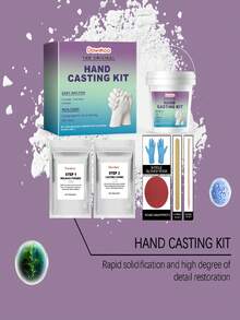 Hand Mold DIY Kit, Clone Powder 3D Hand Model Powder Hand Print DIY Souvenir Hand Mold Set - A - View 4