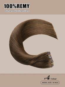 Yilite 14-20 Inch Seamless Clip-In Hair Extensions, Real Human Hair, #4 Chocolate Brown, Remy Clip-In Hair Extensions, Real Human Hair, Invisible PU Skin Weft, Natural Remy Clip-In Hair Extensions, Real Human Hair - S4 - View 2