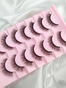 7 Pairs Soft Natural Lashes Crossed Faux Mink Eyelash Wispy Fluffy Curly Cat Eye False Eyelashes Natural Look Faux Mink Lashes Makeup Tool Lashes Strip Lashes,Lashes,Eyelashes,Fake Lashes - Natural Lashes - View 6