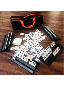 以色列拉米牌游戏套装，2-4人家庭聚会棋盘游戏，106张塑料牌装在便携金属盒中，经典家庭策略游戏，锻炼逻辑和战术，适合成人 - 彩色 - 查看 11