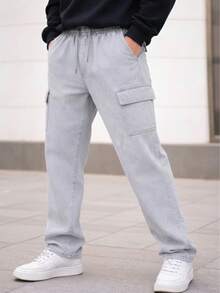 Unisex Cargo Jeans In Various Colors - Gray Jeans - View 2