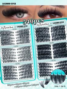 Racimos de pestañas DIY, 30D/40D/50D/60D/80D/100D D-Curl, 9-16mm Naturales Suaves Ligeros Reutilizables Pestañas individuales, Adecuado para maquillaje diario - Celeste - Ver 14