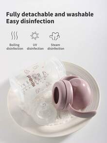 1pc Baby Panda, Dinosaur, Elephant, Rabbit Milk Bottle With Silicone Nipple And Handle, Anti-Drop, Suitable For Babies - Multicolor - View 9