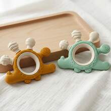 ETETOO Baby Teething Toys Dinosaur Ring Teether, 0-6 Months Silicone Soft Silicone Relief - Multicolor - View 2