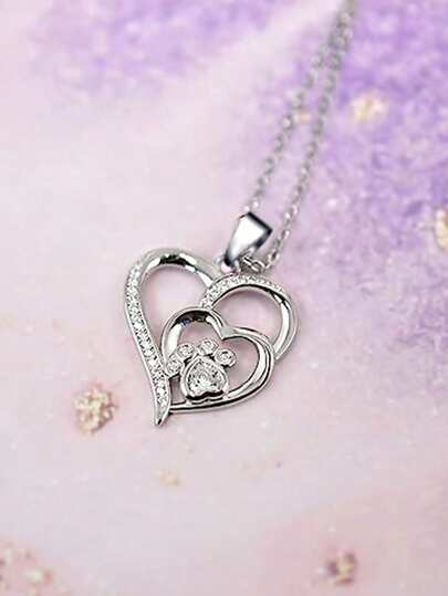 1 PC Teen Fashion Cubic Zirconia Necklace Pendant For Girls For Daily Decoration For Party Jewelry Birthday Gift