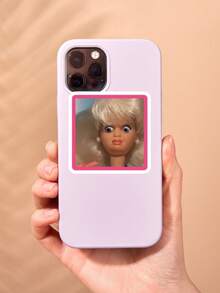 搞笑惊讶娃娃脸贴纸 - 病毒式反应表情贴纸，美学失控女孩幽默贴纸，适用于笔记本电脑和 Kindle，带有傲娇粉色边框的装饰礼品贴纸 - 彩色 - 查看 3