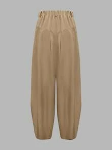 Quần ống đứng cạp cao, khóa kéo phía trước dành cho nữ, thích hợp mặc đi làm vào mùa thu xuân. - Màu Khaki - Xem 3