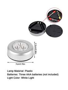 Đèn LED tròn cảm ứng, đèn ngủ điều khiển cảm ứng cho tủ quần áo phòng ngủ, thiết kế tự dính, thích hợp cho tủ quần áo, tủ kệ, xe hơi, nhà bếp, phòng tắm, tuyệt vời cho trang trí văn phòng và nhà cửa. - Một kích cỡ phù hợp cho tất cả - Xem 6