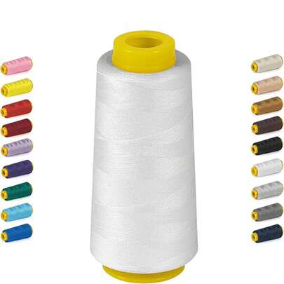 EDCUEBE7 3000 Yards Sewing Thread, Serger Thread-Multicolor, Sewing Thread Cone, All Purpose Thread For Sewing, Serger Thread Cones,Polyester Thread For Serger, Overlock, Quilting, Piecing, Sewing Machine, Hand Embroidery
