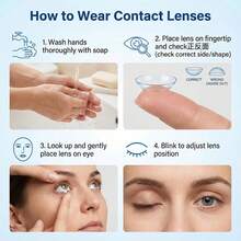 1 Pair Blue Gradient Soft Disposable Contact Lenses, Annual Replacement Cosmetic Lenses, Suitable For Daily Use And Carrying - Yearly Disposable - View 9