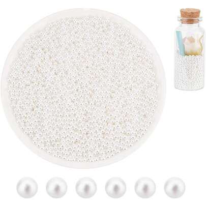 (400/700/1000/1200/800/400pcs) Small Round Pearls, 1mm-4mm, Holeless, Pearl White And Ivory Imitation Pearls, Ultra-Small Nail Pearls, Bulk Acrylic Pearls, Mini Resin Filler Materials, Suitable For Resin Crafting, Nail Art, Makeup, And Jewelry Making