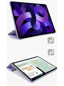 TenYide Foldable Stand Tablet Protective Case, Multi-Layer Protection Against Dust, Drop, And Shock, Compatible With IPad/ Galaxy Tab/ MatePad/Honor Pad/ Pad/ Pad/ Tab/ Xiaoxin Pad Series, Suitable Compatible With Ipad A16 2025, Air 11"/13", M2, M3, Pro 11"/13", M4 2024, Air 5/4 10.9", Air 3 10.5", 9th/8th/7th Gen 10.2", 5th/6th Gen 9.7", Mini 6 - Dusty Purple - View 3