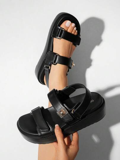 Sandalias de Cuña para Mujer Plataforma Cómoda Punta Redonda con Correas Ajustables Verano