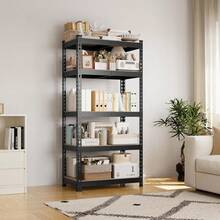 Storage Shelves, 5 Tier Heavy Duty Adjustable Metal Shelving Unit, Industrial Utility Rack For Garage Warehouse Pantry Closet (27.5 W X 12 D X 60 H Inches, Black) - màu đen - Xem 8