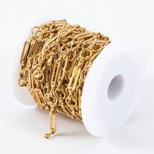 1m Stainless Steel Jewelry Making Chain, Hollow Rectangular Design With Round Spacers, Suitable For DIY Necklace, Bracelet And Other Accessories - Stainless Steel Chain - View 8