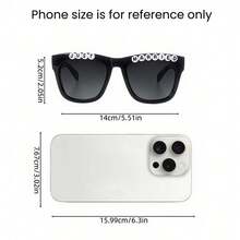 1/2件/套 复古风格新郎新娘心形眼镜套装 - 适用于黑白婚礼派对、新娘送礼会、情侣拍照道具、浪漫活动必备 - 彩色 - 查看 12