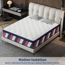 10"12"14" Queen Mattres Twin Full Queen King Size Bed Mattress In A Box, Hybrid Pocket Spring Breathable Cotton Layer Mattress For Motion Isolation & Silent Sleep, Lumbar Support & Pressure Relief, Medium Firm - Đen và trắng - Xem 10