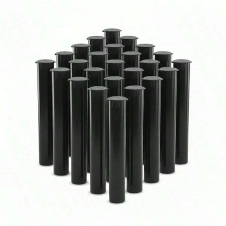 116mm Smell Proof Tube For Pre-Roll Cigarettes Waterproof Moisture-Proof Cigarette Case Container With Squeeze Pop Top Travel Home Smoking Accessories - màu đen - Xem 1