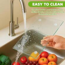 Tempered Glass Cutting Board For Kitchen, Glass Chopping Board For Countertop, Clear Cutting Board With Rubber Feet, Shatter-Resistant, Heat Resistant, Easy To Clean (2PCS - 12\X16\ & 12\X8\) - 2件套裝 - 12英寸x16英寸和12英寸x8英寸 - 查看 5
