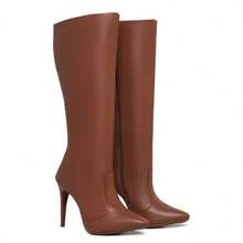 Women's High Heel Boot, 11cm Stiletto Heel, Pointed Toe, Long Shaft, Comfortable - PROMOTION - Lạc đà - Xem 3