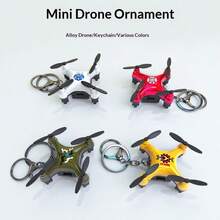 非电动仿真无人机挂件，精致创意卡通迷你无人机系列钥匙扣小礼物挂件，适合儿童背包、汽车钥匙 - 彩色 - 查看 3