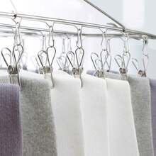 1pc 40 Clips Stainless Steel Windproof Clothes Rack Hanger Outdoor Drying Rack Clothes Drying Rack For Laundry And Outdoor Use With Heavy Duty Clips - Silver - View 3