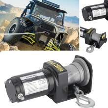 Winch Electrico 2000lb Cable De Cable Eléctrico De Acero,2000lbr Winch Eléctrico Todoterreno Cable Remolque Utilitaro - A - Ver 2